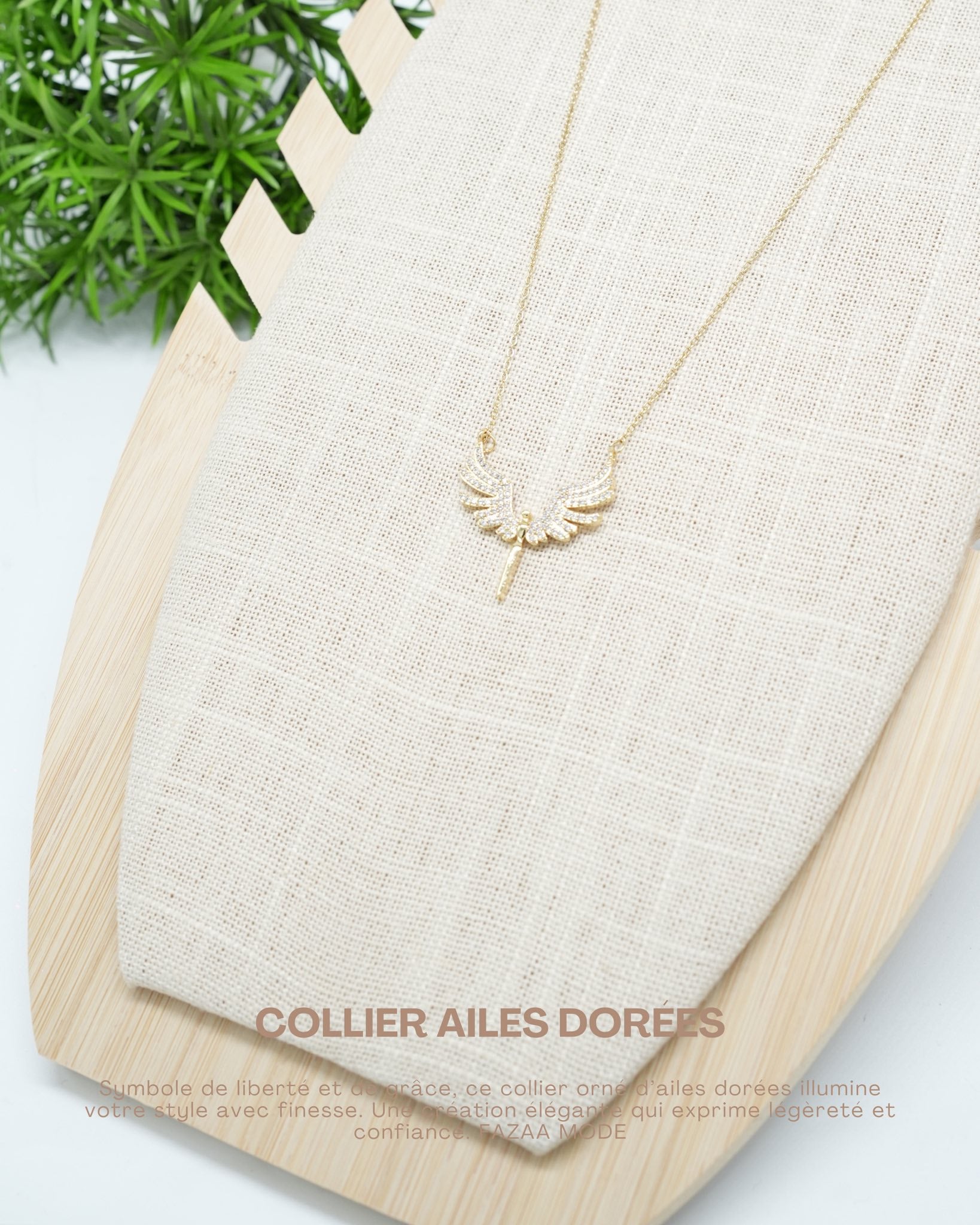 Collier ailes dorée