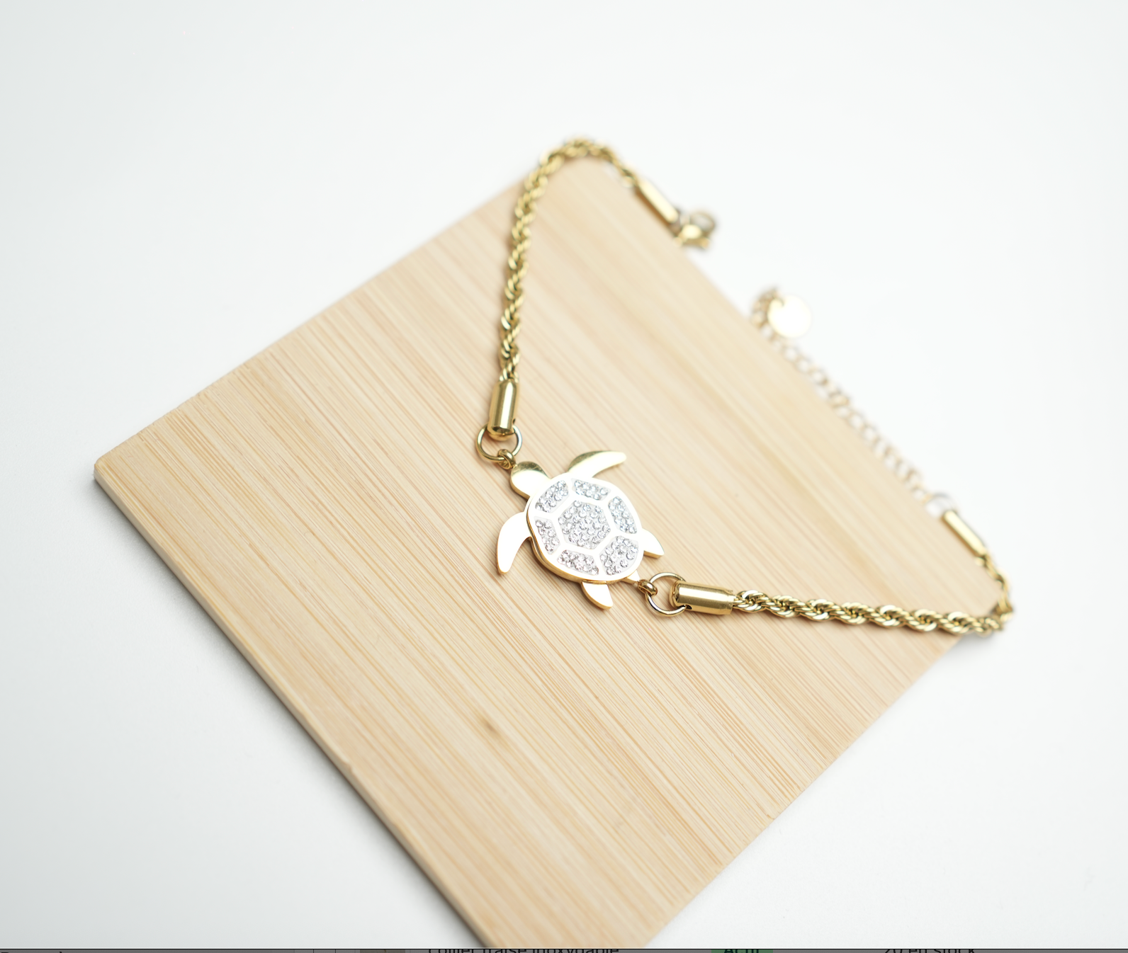 Bracelet Fin – Pendentif Tortue