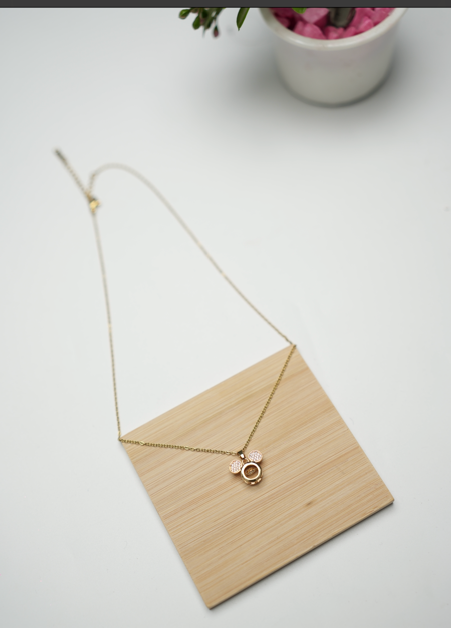Collier Tête Mickey Mouse – Or & Rose