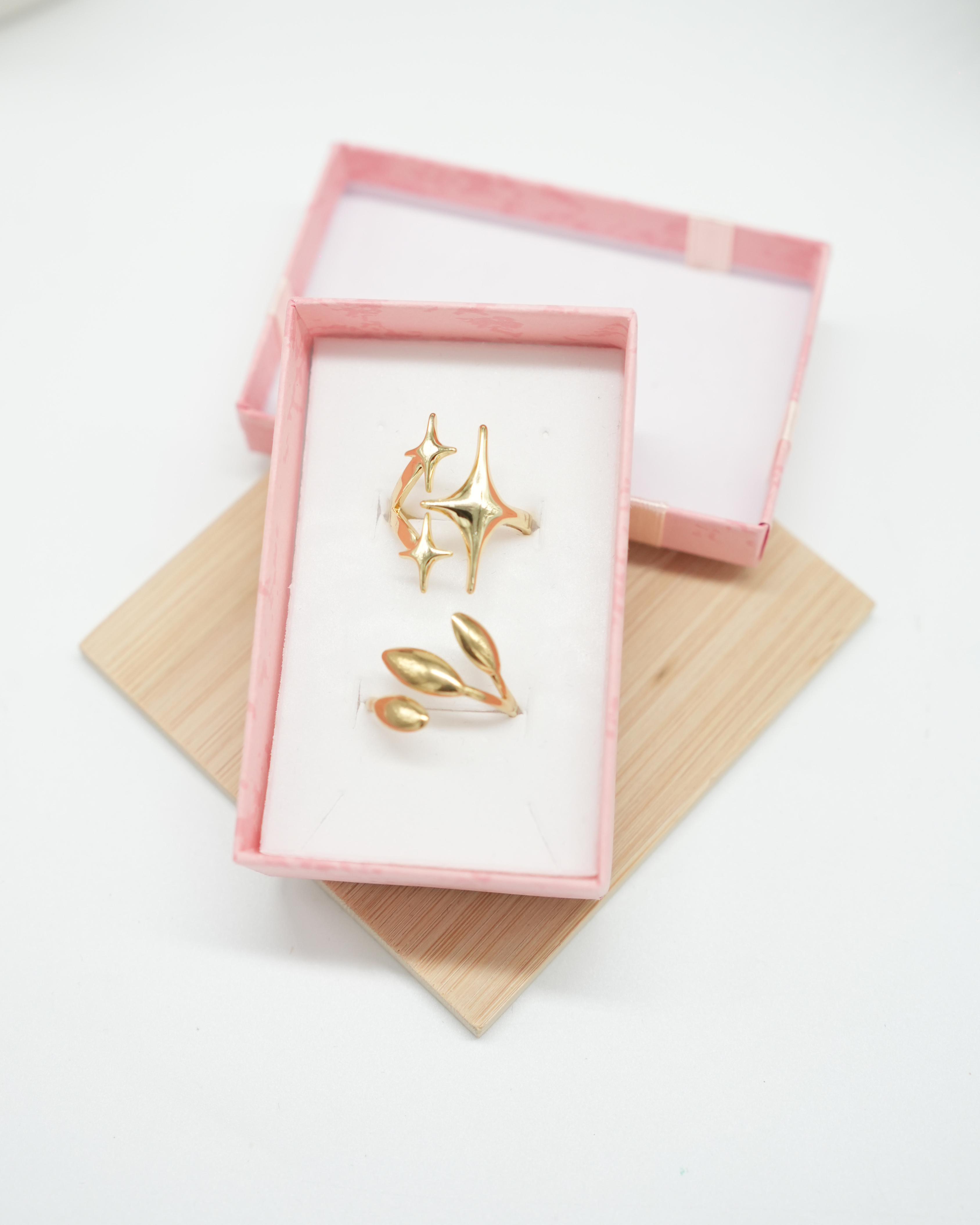 Set de 2 Bagues Inox Doré – Modern Chic