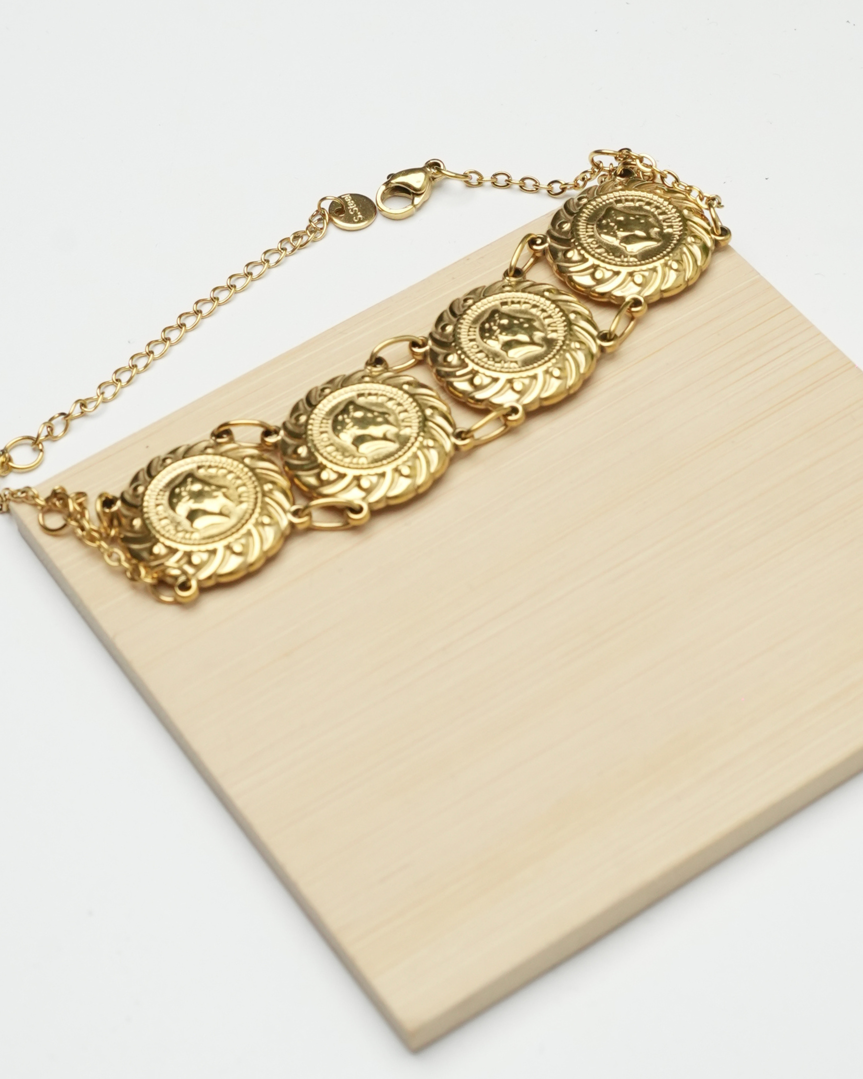 Bracelet inoxydable maillons d'or