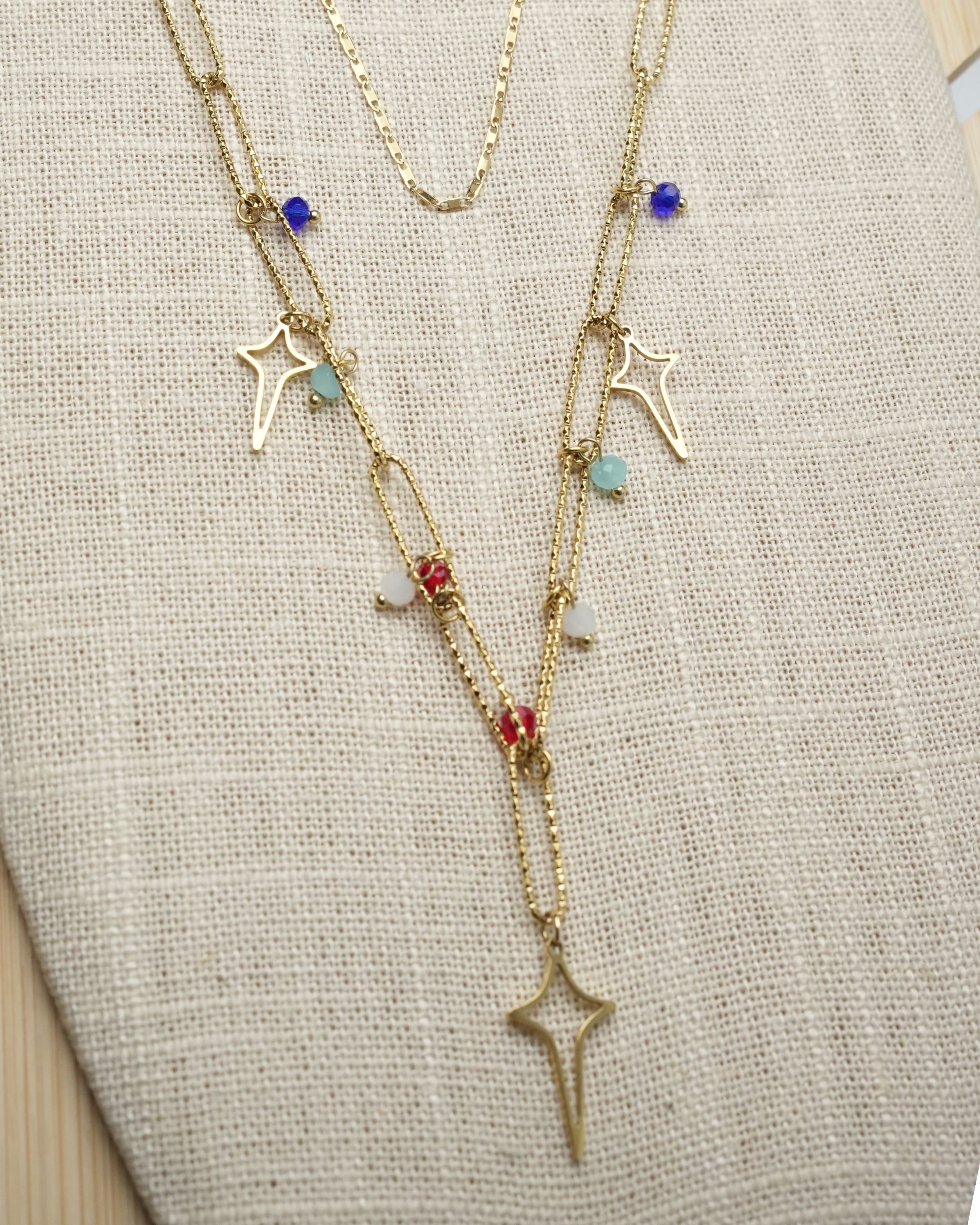 Collier étoile dorée inoxydable