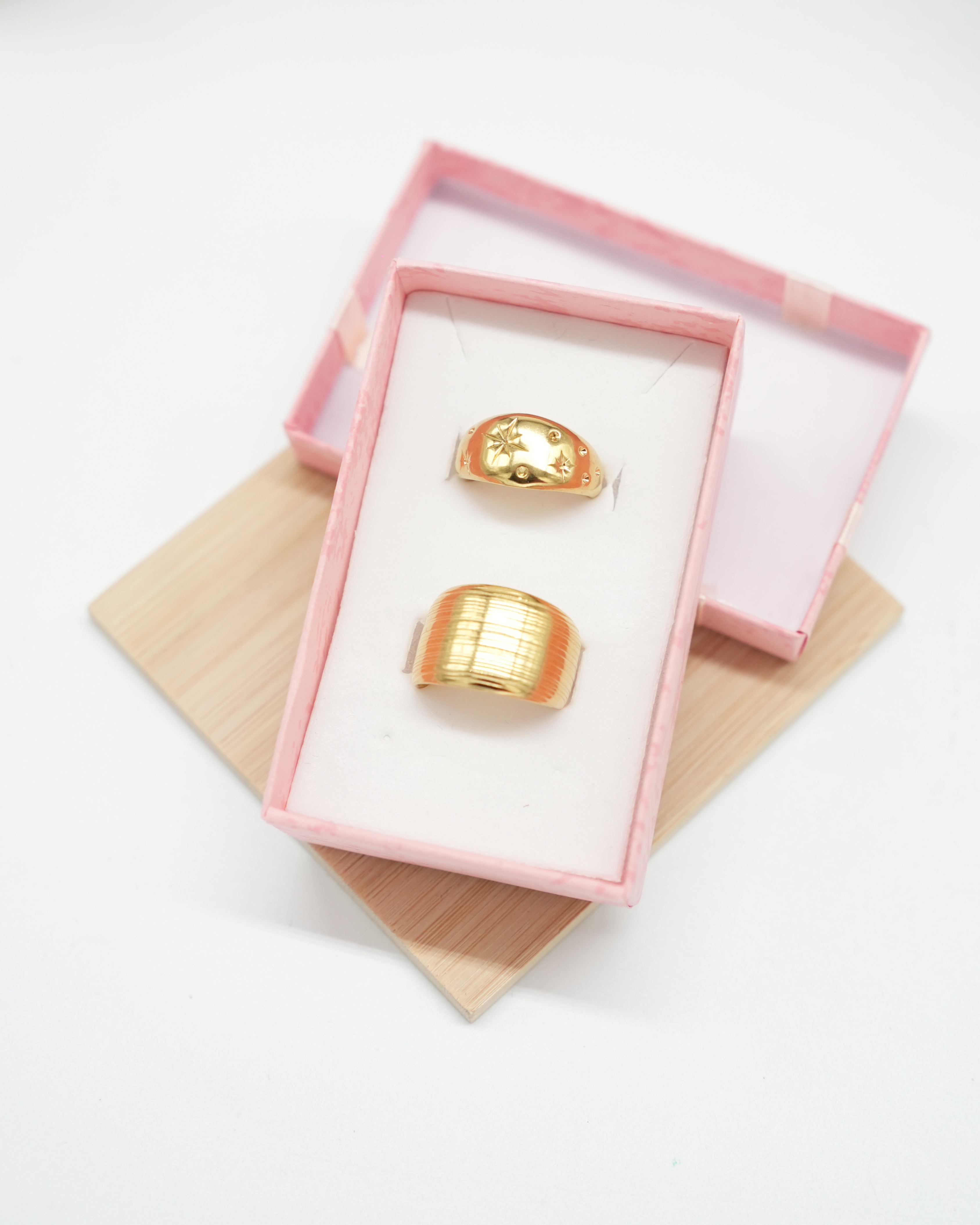 Bagues Inoxydables Gold – Duo Élégant