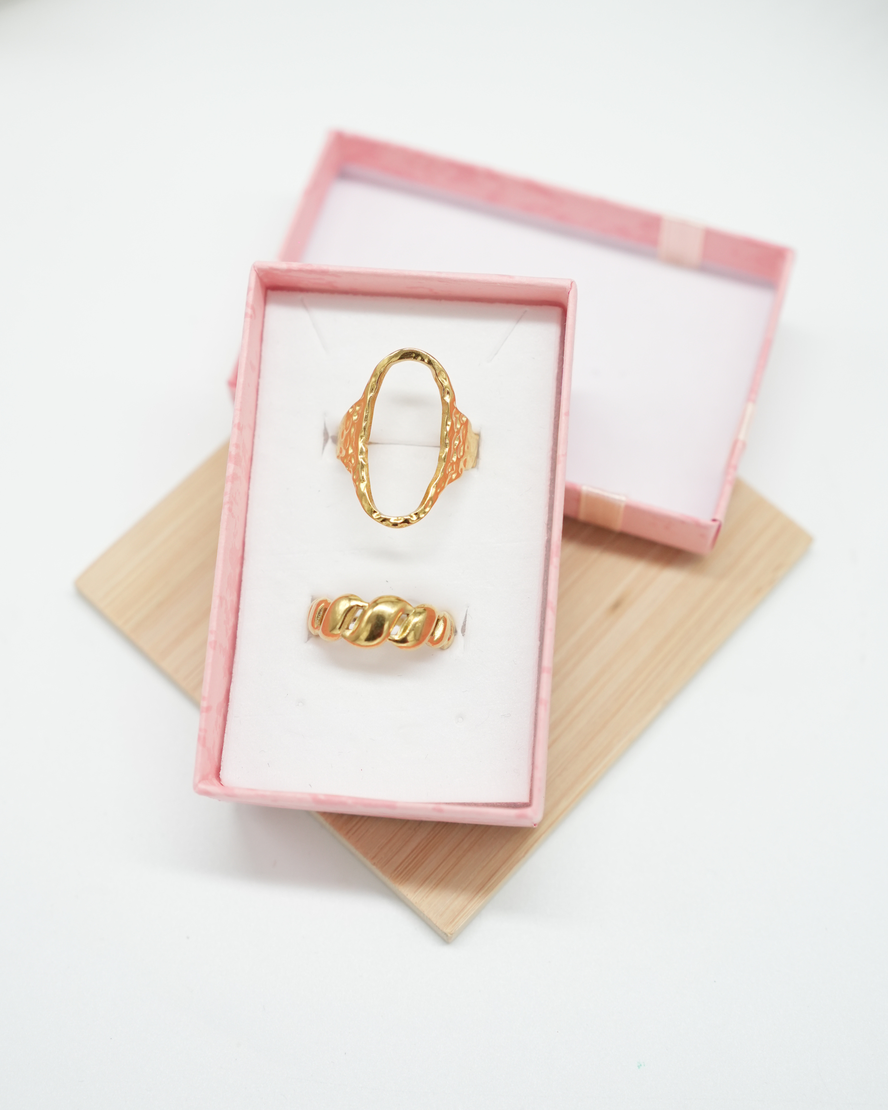 Duo de Bagues Inox Doré – Style Chic